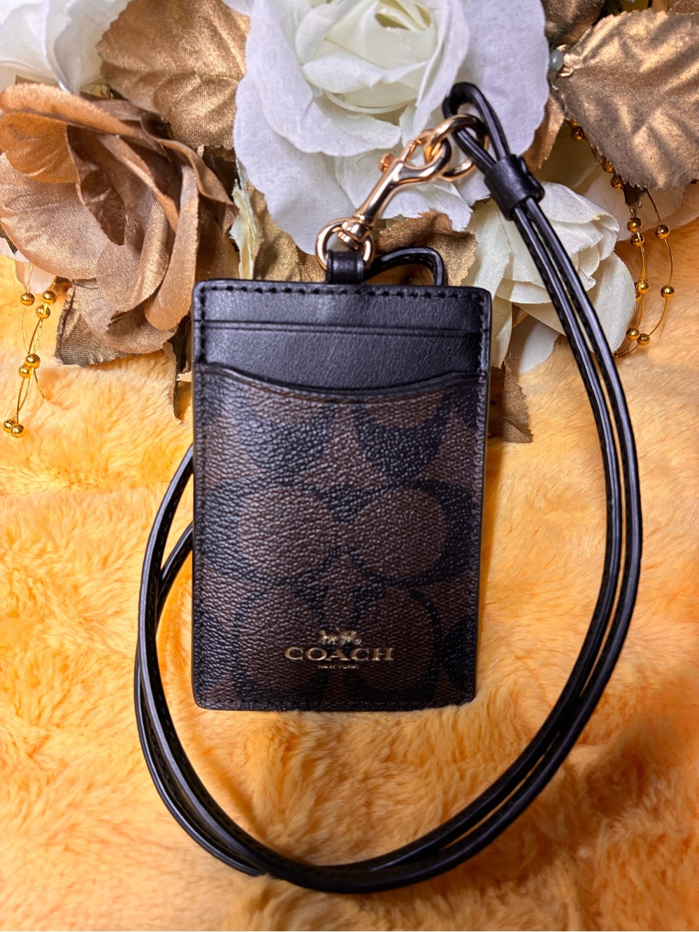 Black Signature Card Holder Lanyard